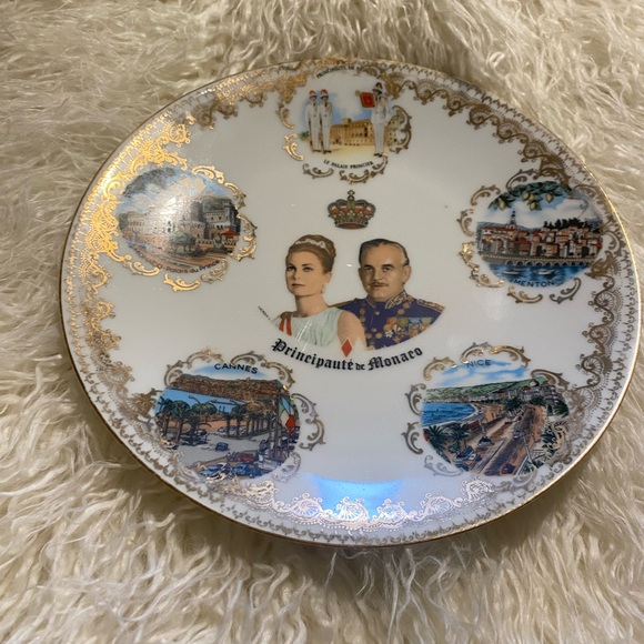 Vintage Princess Grace Kelly and Prince Rainier of Monaco Souvenir Plate Limoges - Picture 6 of 8